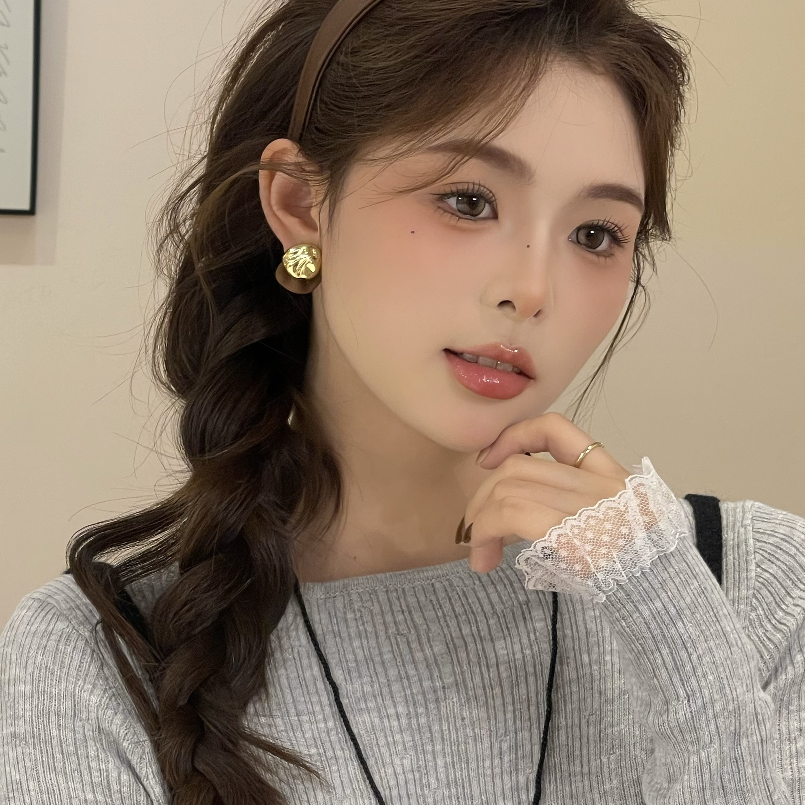 W225雅丹风前后戴耳钉轻奢时尚百搭