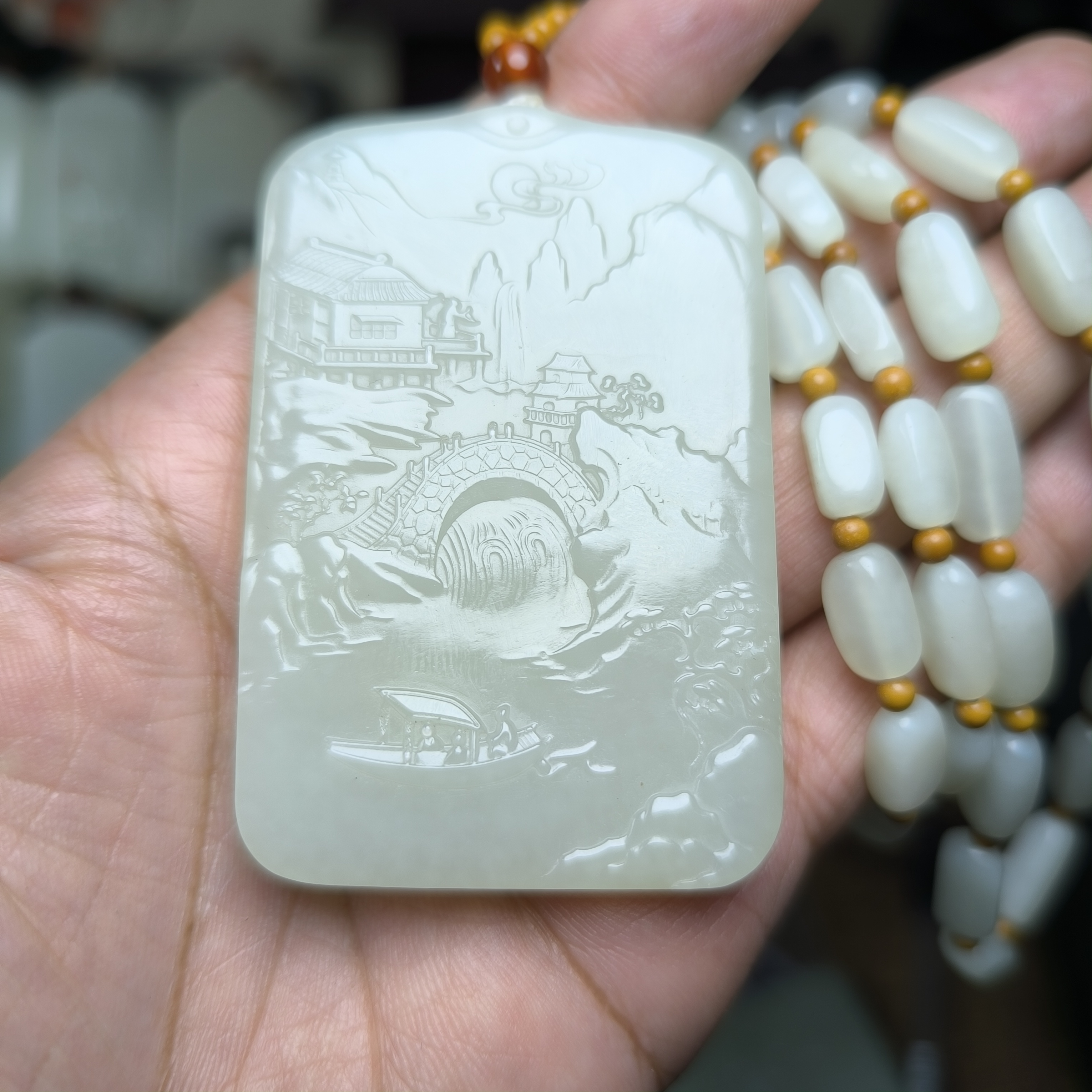 和田玉山水牌子新疆和田玉山料