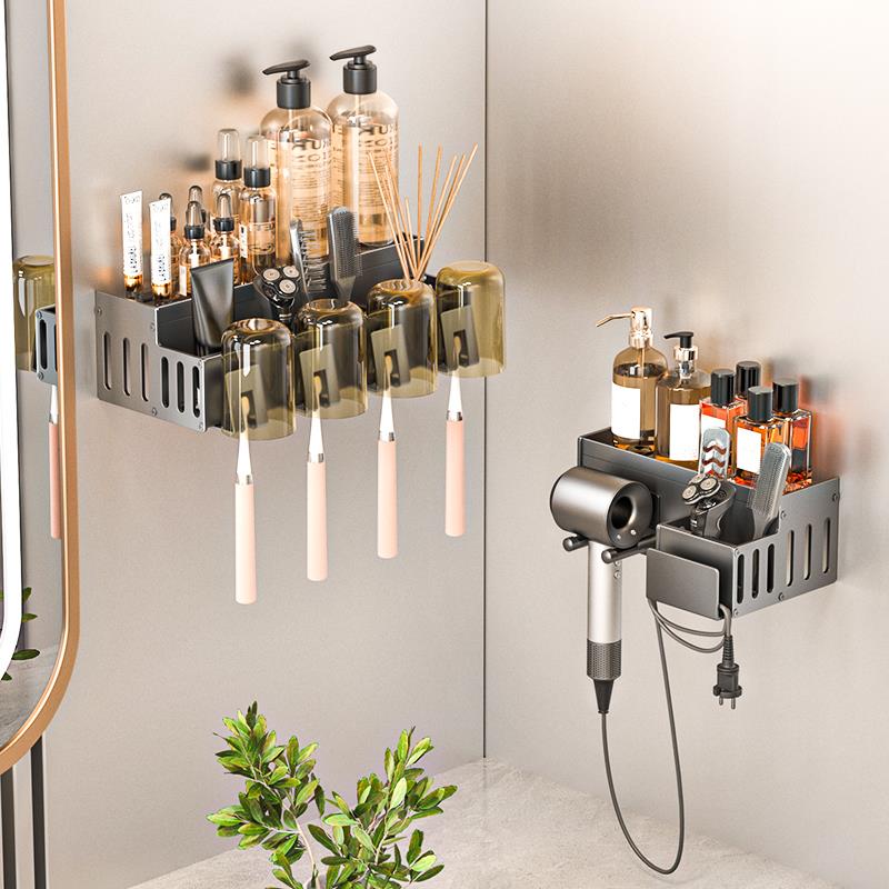 德系德国牙刷置物架漱口杯可拆洗卫生间免打孔壁挂电动牙刷架子家