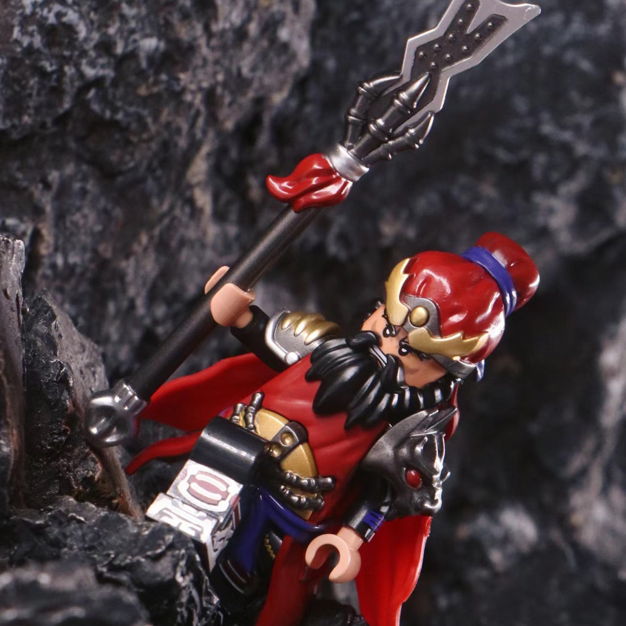 库造工作室收藏级张飞人仔积木三国演义国潮拼装蜀国五虎玩具手办