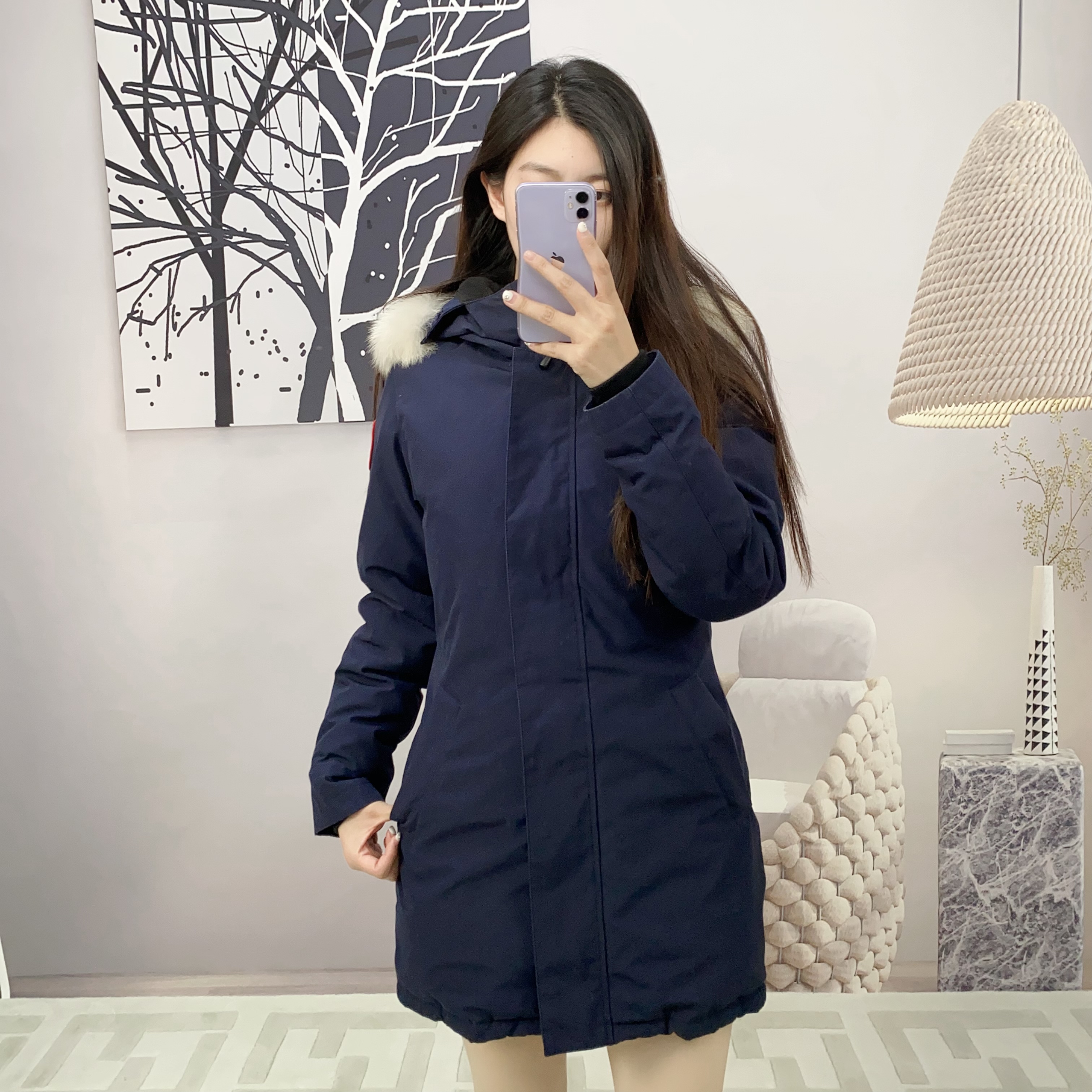 95新 加拿大鹅 麦殿/羽绒服藏蓝色S码/241027VGLVH02