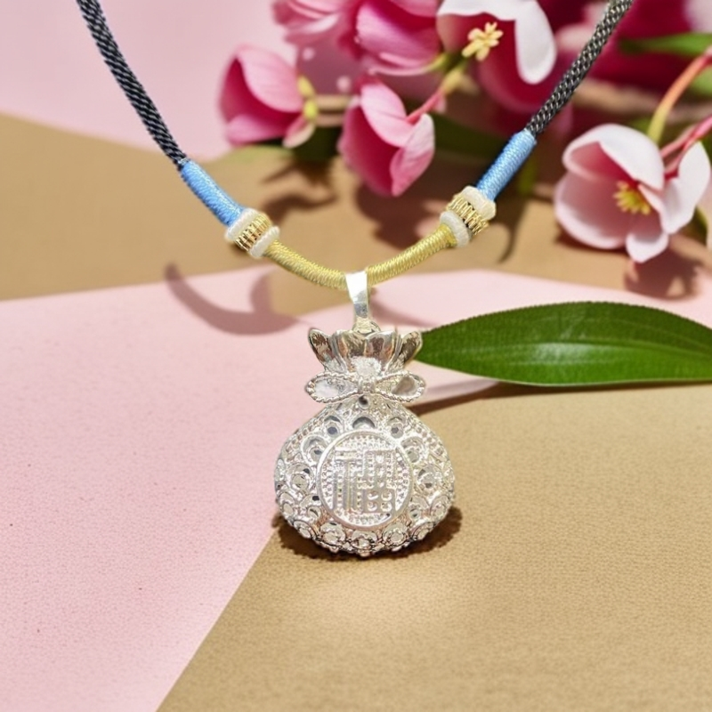 热卖项链 XL08新款花丝镂空福字大福袋项链  带链子