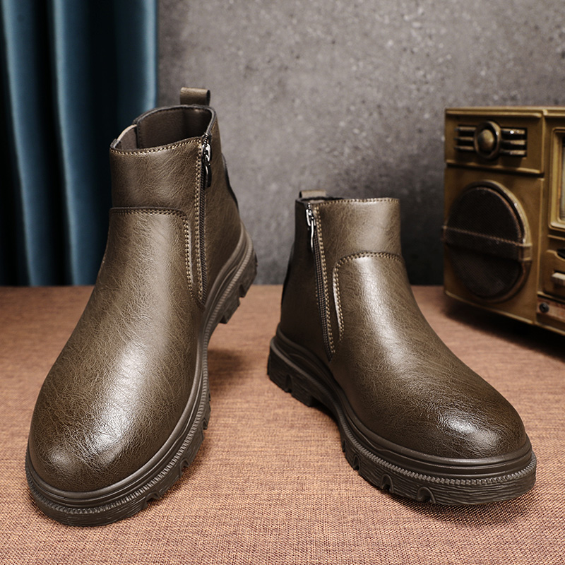 回力新男鞋2023秋冬季新款高帮马丁靴男士户外百搭休闲皮鞋子男款