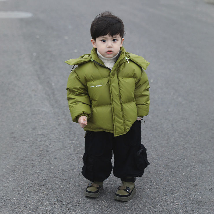 男童棉衣外套带帽加厚中小童儿童冬装棉袄2024新款洋气棉服面包服