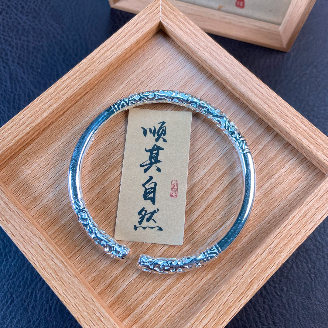 足银手镯 足银手镯 919：金箍棒手镯