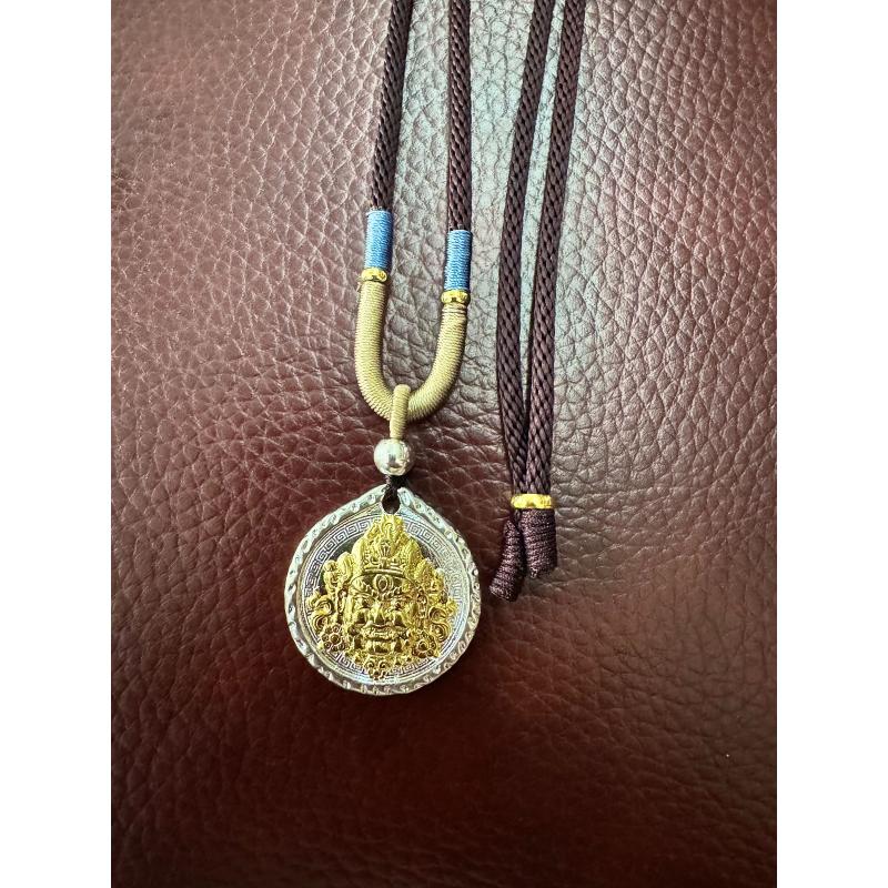 坠链均足银 足银吊装941：黄财神无事牌吊坠