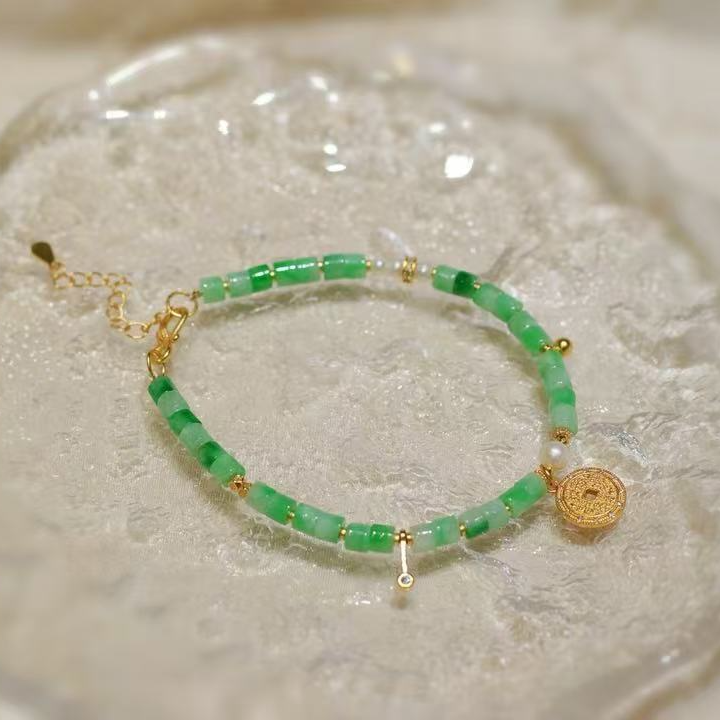 迷悟翡翠s925银钱币手链M24121007