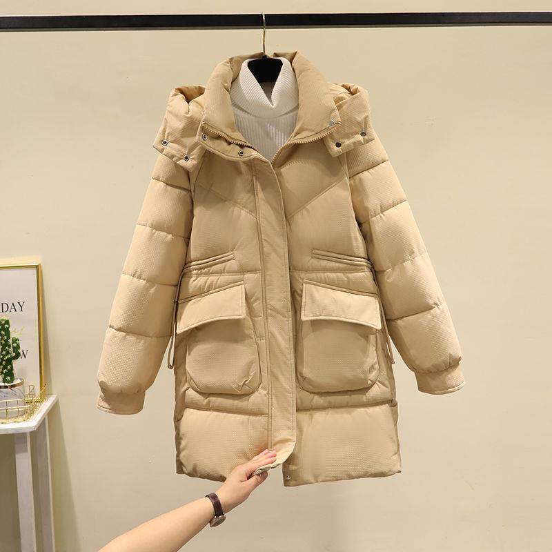 羽绒羽绒服女中长款2023新款冬季加厚棉衣韩版宽松小个子连羽绒棉