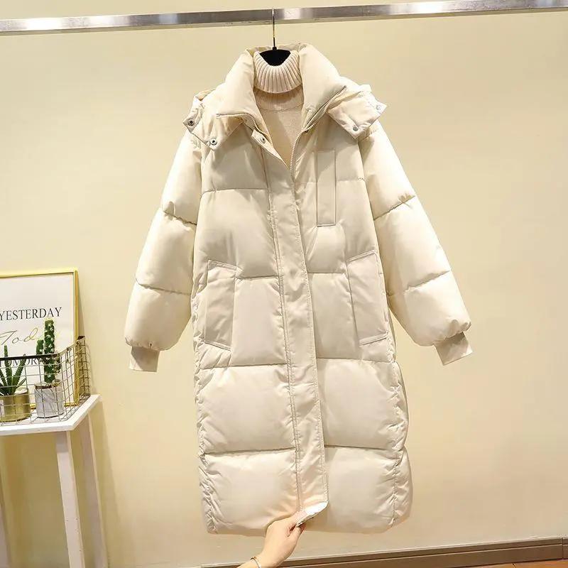 爆款羽绒羽绒服女中长款过膝2023冬季新款韩版棉袄宽松加厚羽绒棉
