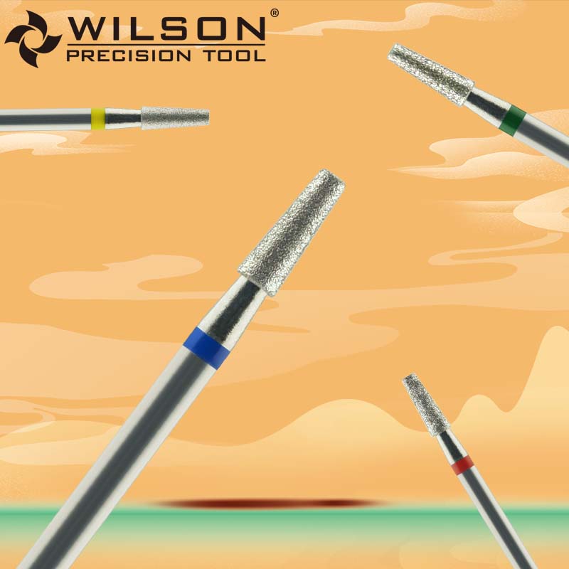 惠而顺推立面2.5mm锥形平头电镀金刚石去死皮俄式前置处理磨头