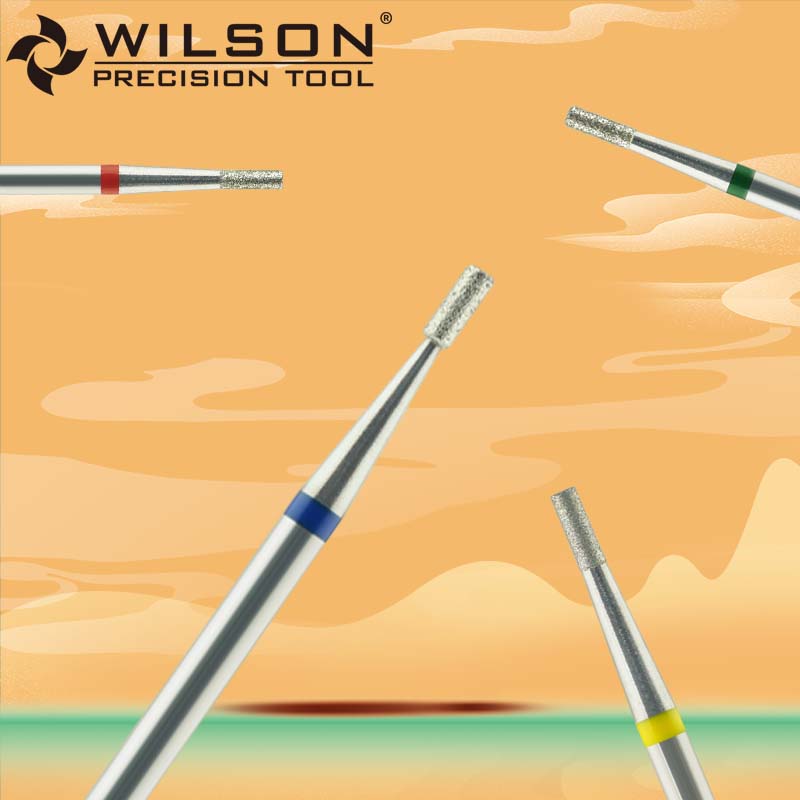 惠而顺 俄式前置磨甲上皮 1.4mm短刃直筒 电镀金刚石美甲打磨头