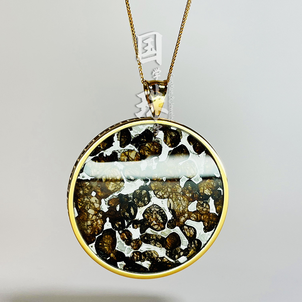 合金吊坠 斑斓古法陨铁精美坠链镶嵌吊坠发天铁陨石多样性发一个