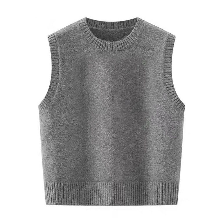 新款小背心针织马甲女套头韩版圆领毛衣外穿百搭毛线坎肩外搭