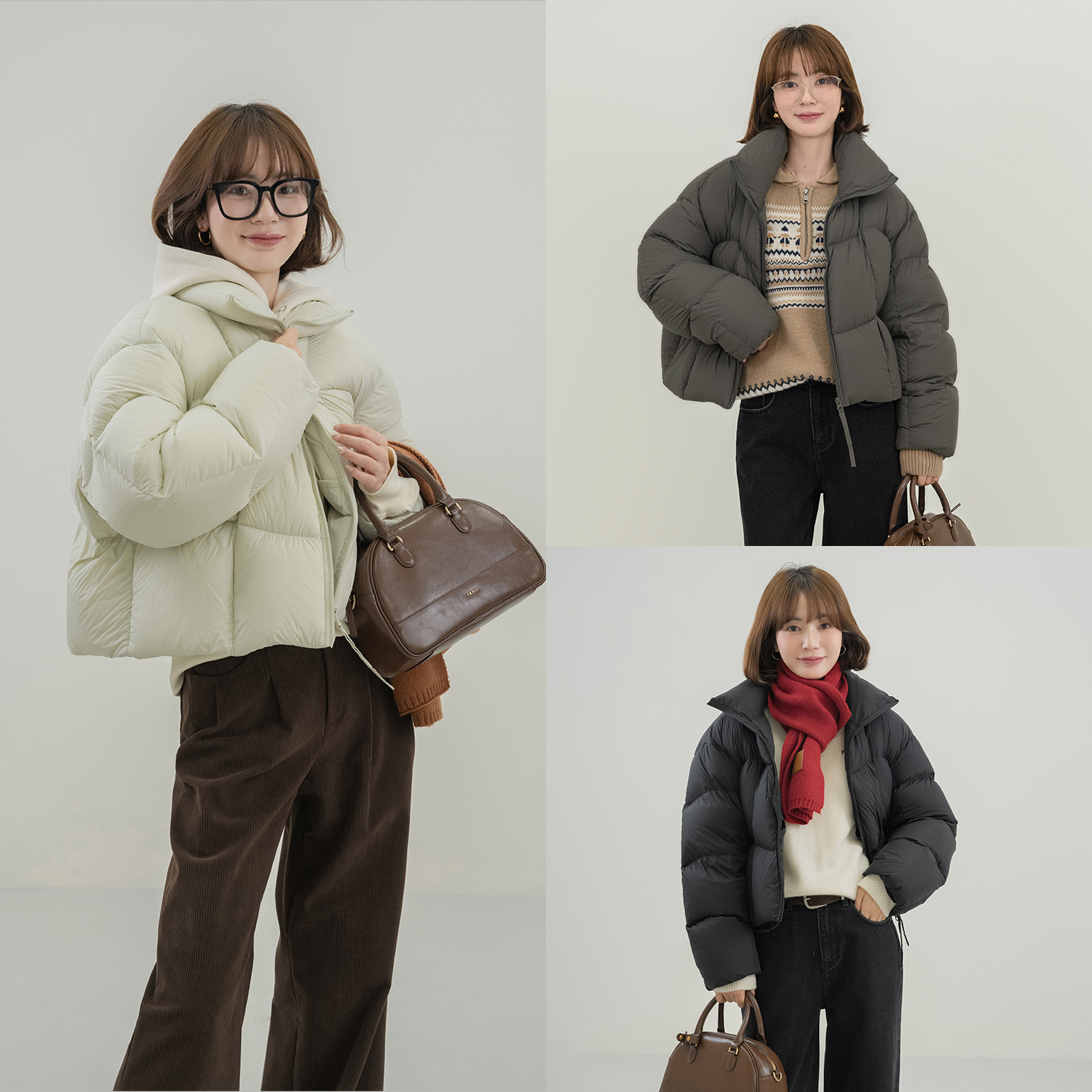 现货-【小泡芙】FS409W114三色立领羽绒服