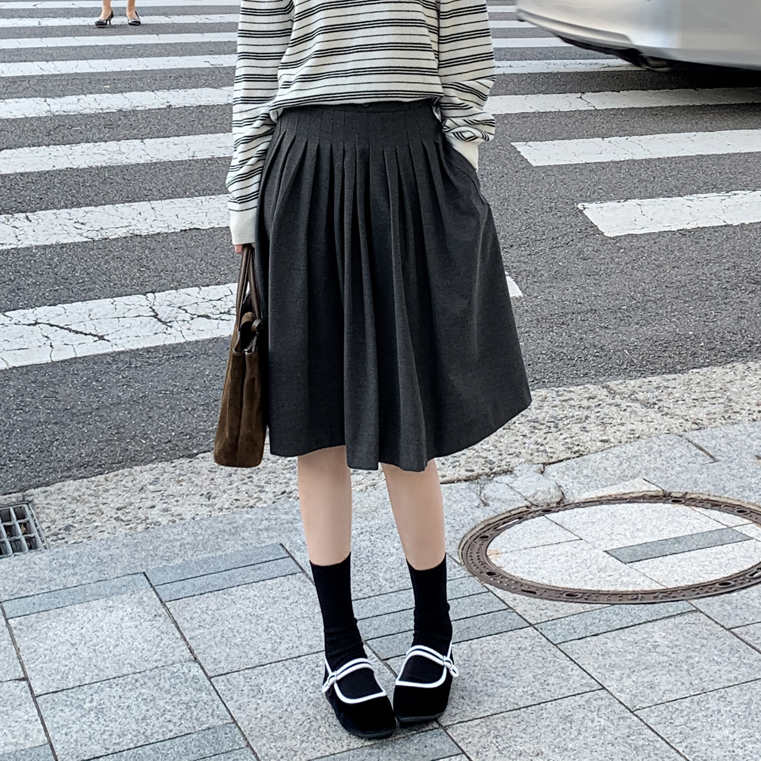 【新品】【女高半裙】FS409X028高腰百褶半裙