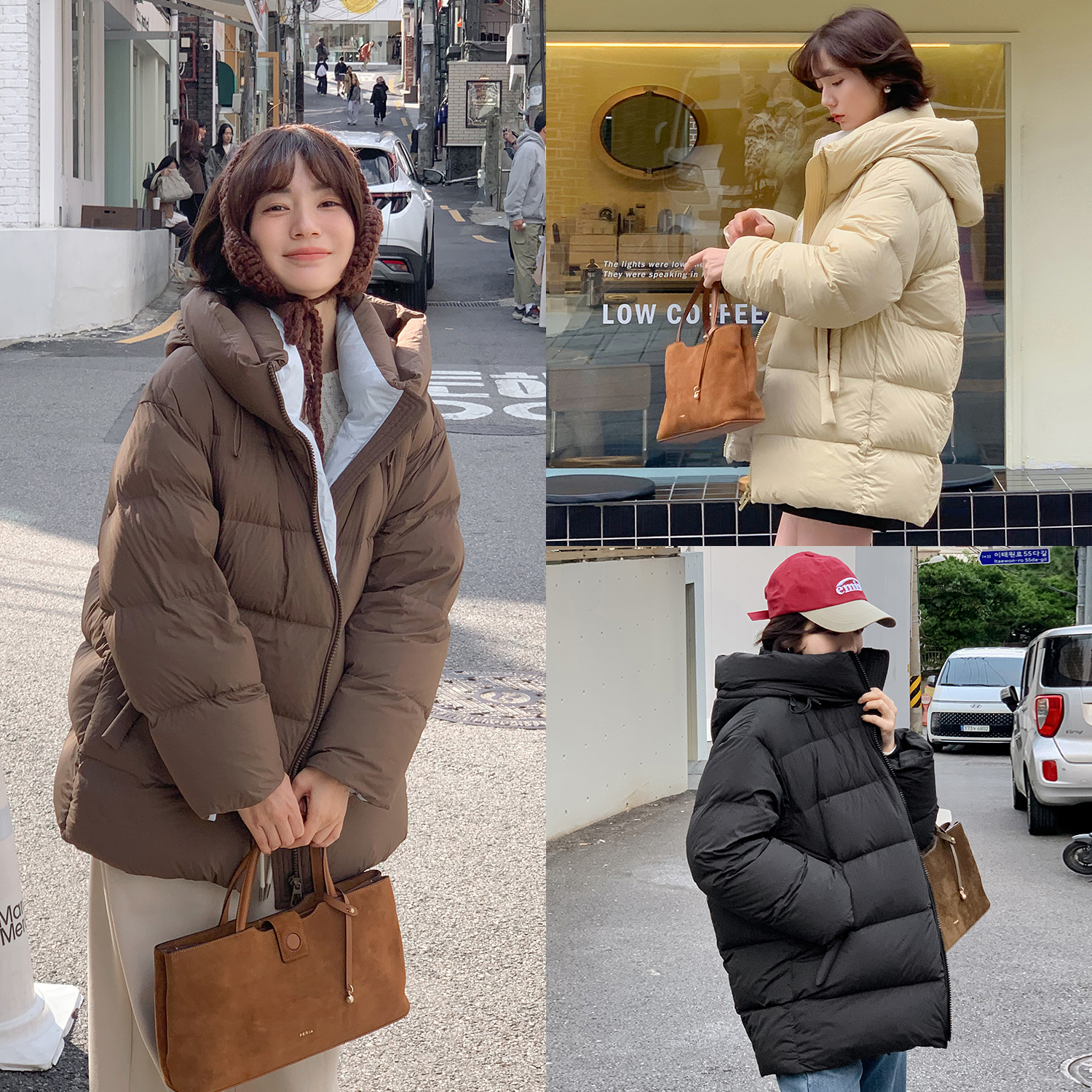 现货-【黑金大鹅】FS410W064三色连帽鹅绒服