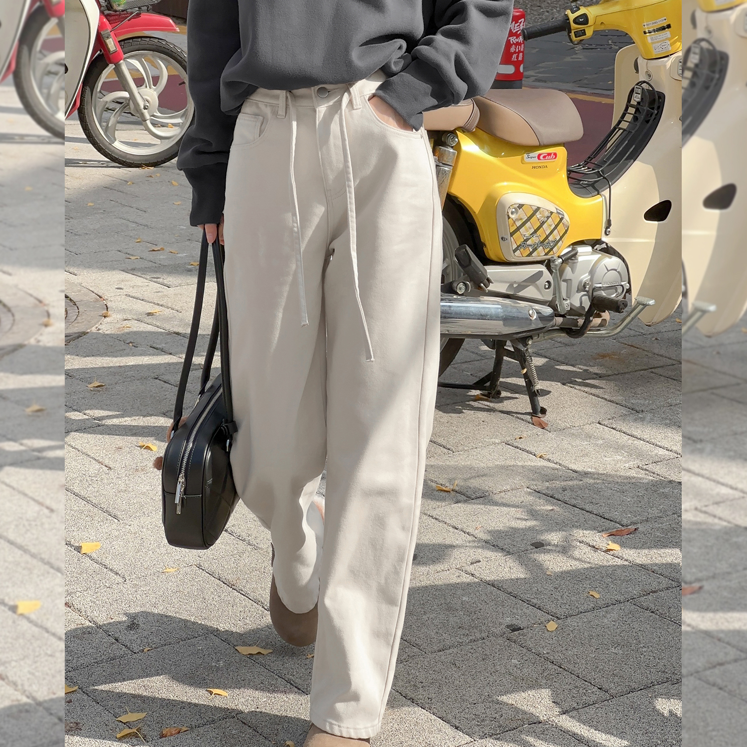 现货-【暖光丹宁】腰部系带牛仔裤FS310X005