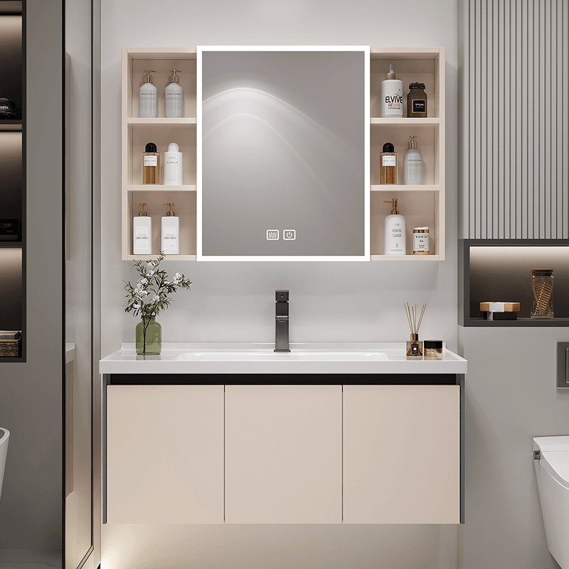 时尚防水浴室柜卫生间陶瓷一体盆卫浴柜洗手台柜组合洗漱洗脸盆