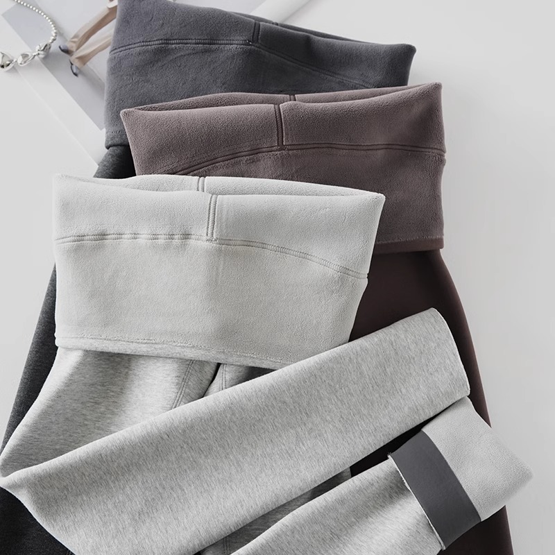 加绒打底裤女外穿灰色秋冬新款高腰收腹棉保暖裤加厚大码修身秋裤
