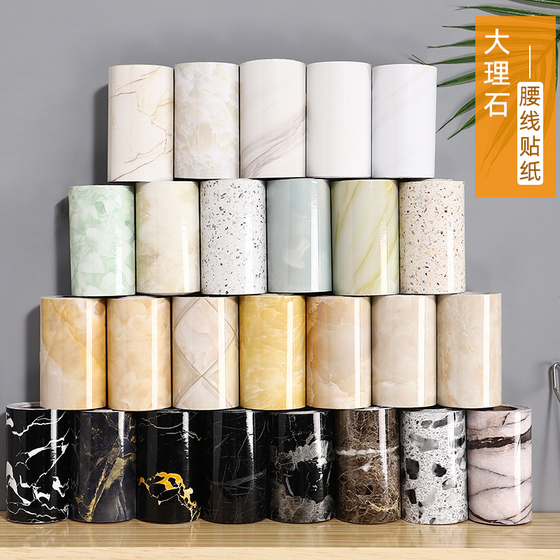 加厚爵士白岩板贴纸厨房台面仿大理石墙纸自粘防水哑光鱼肚白桌面