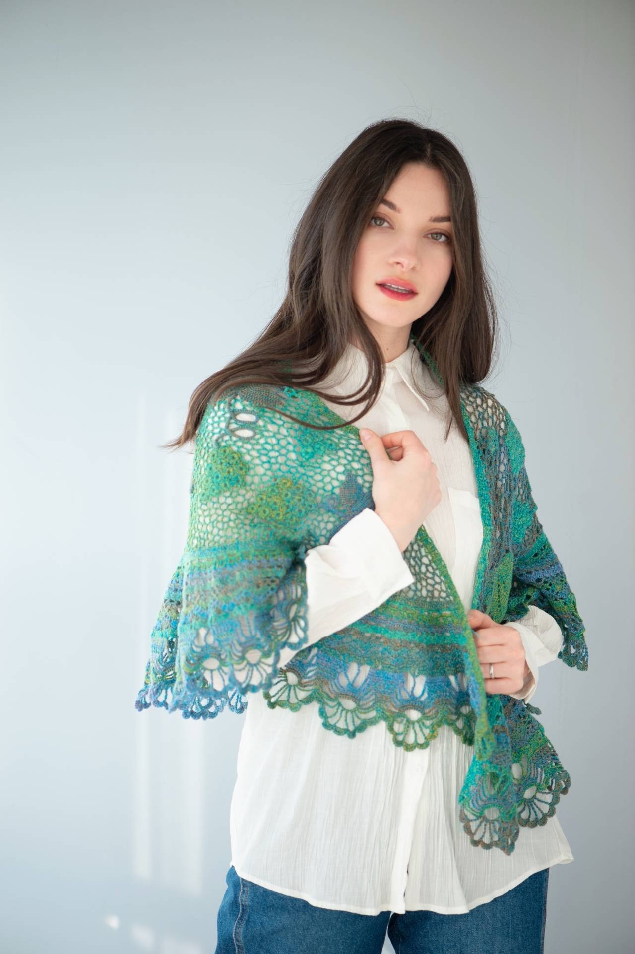 木兰阁手工编织毛线意大利SMC系列-长段染羊毛蕾丝线