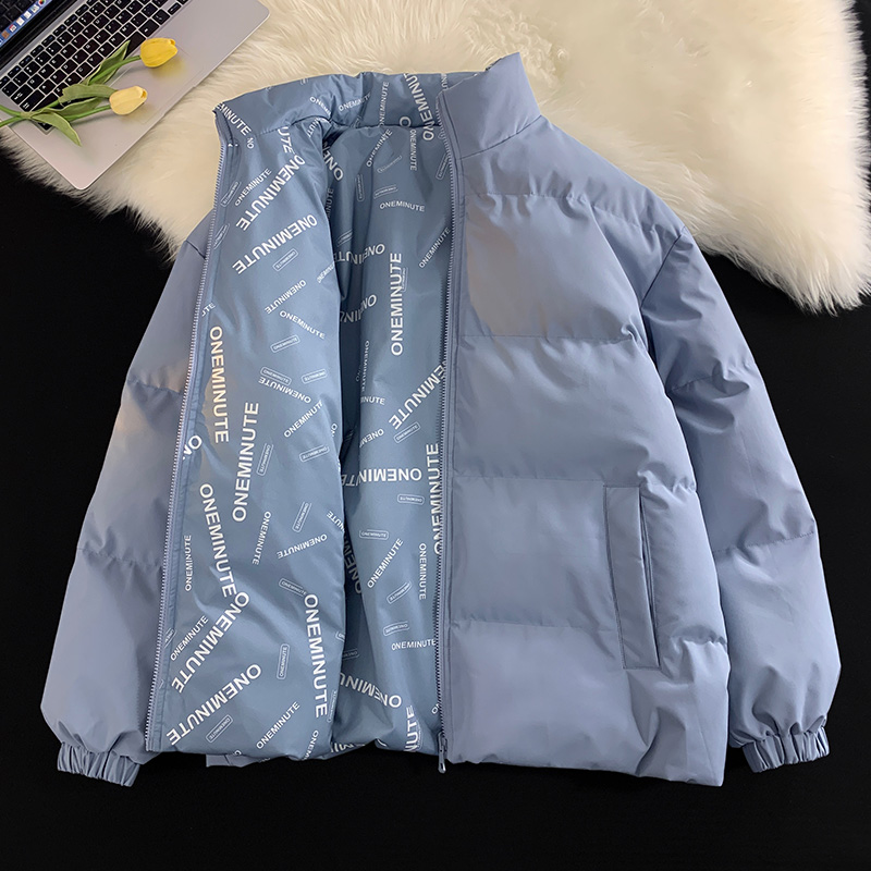 双面穿棉衣男士冬季新款韩版潮牌百搭宽松时尚情侣棉服青少年