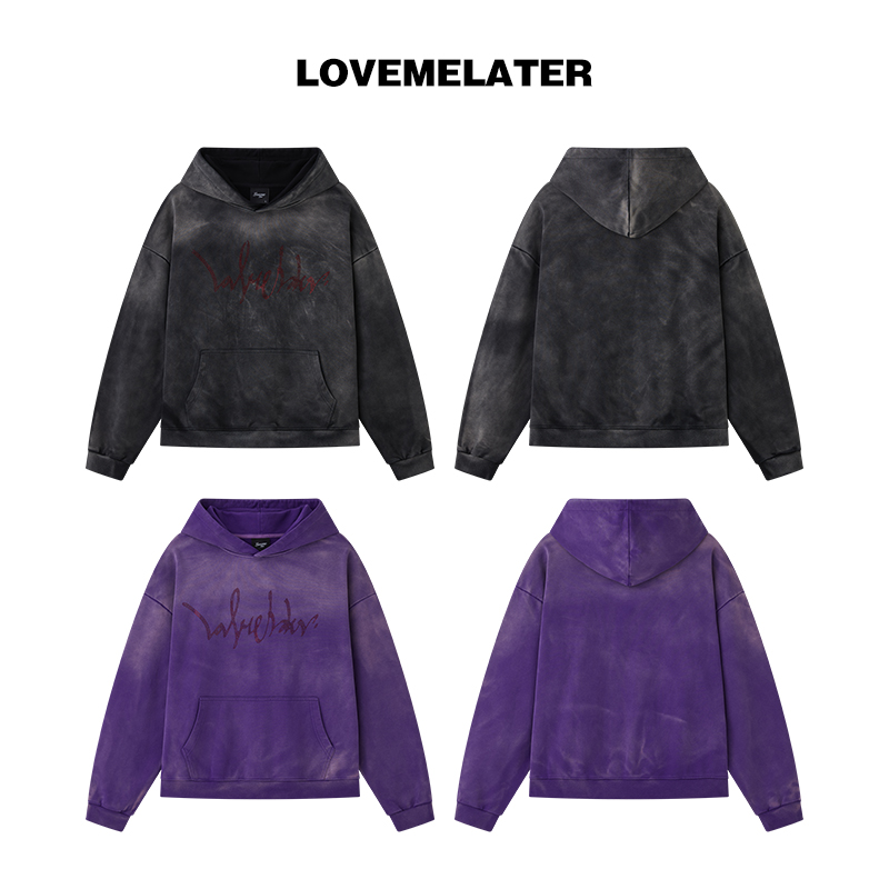 【汪苏泷同款】LOVEMELATER 王以太主理洗水喷马骝烫钻重磅连帽卫衣