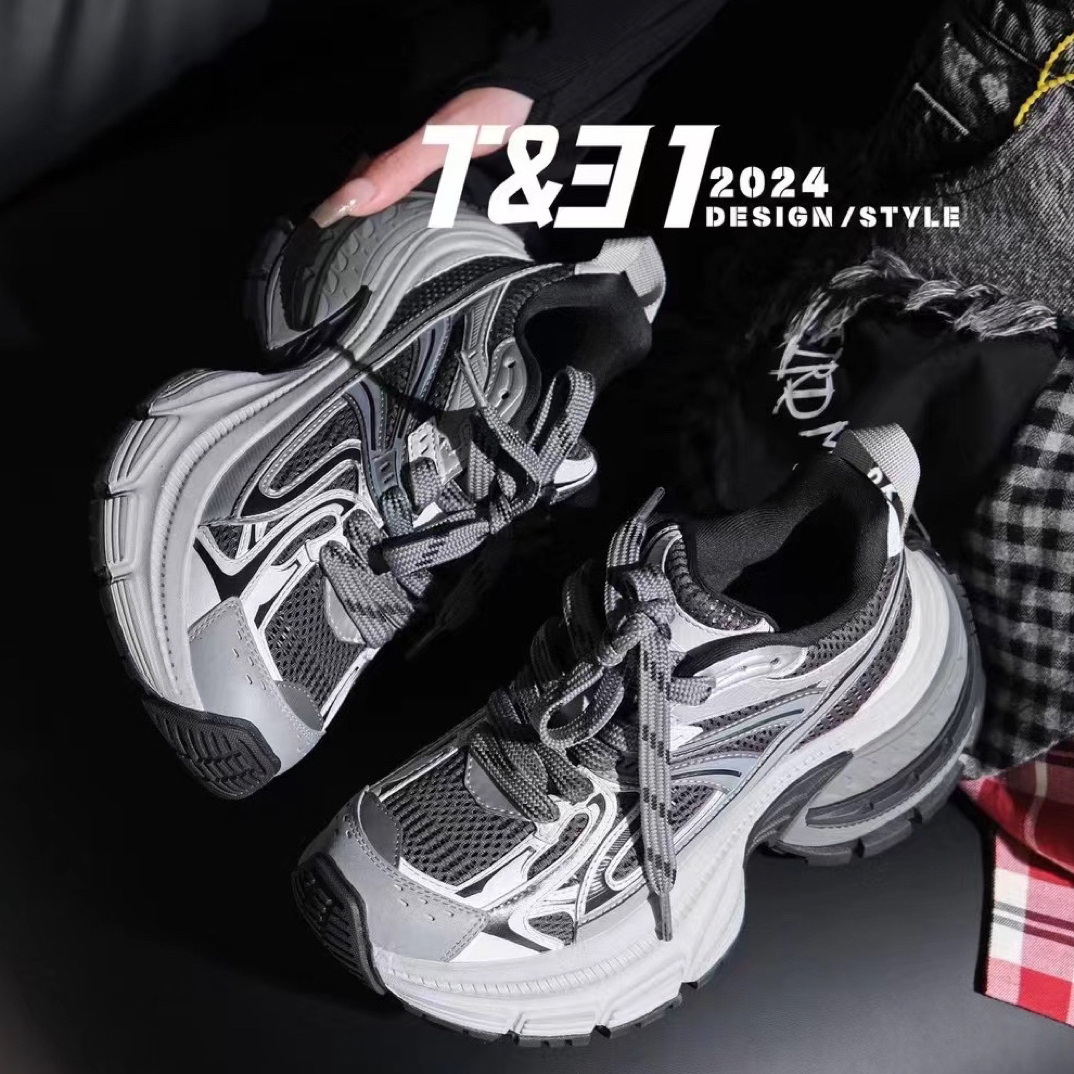 T&31欧洲站2024年秋冬新款翘臀榴莲底老爹鞋潮奢厚底增高老爹女鞋