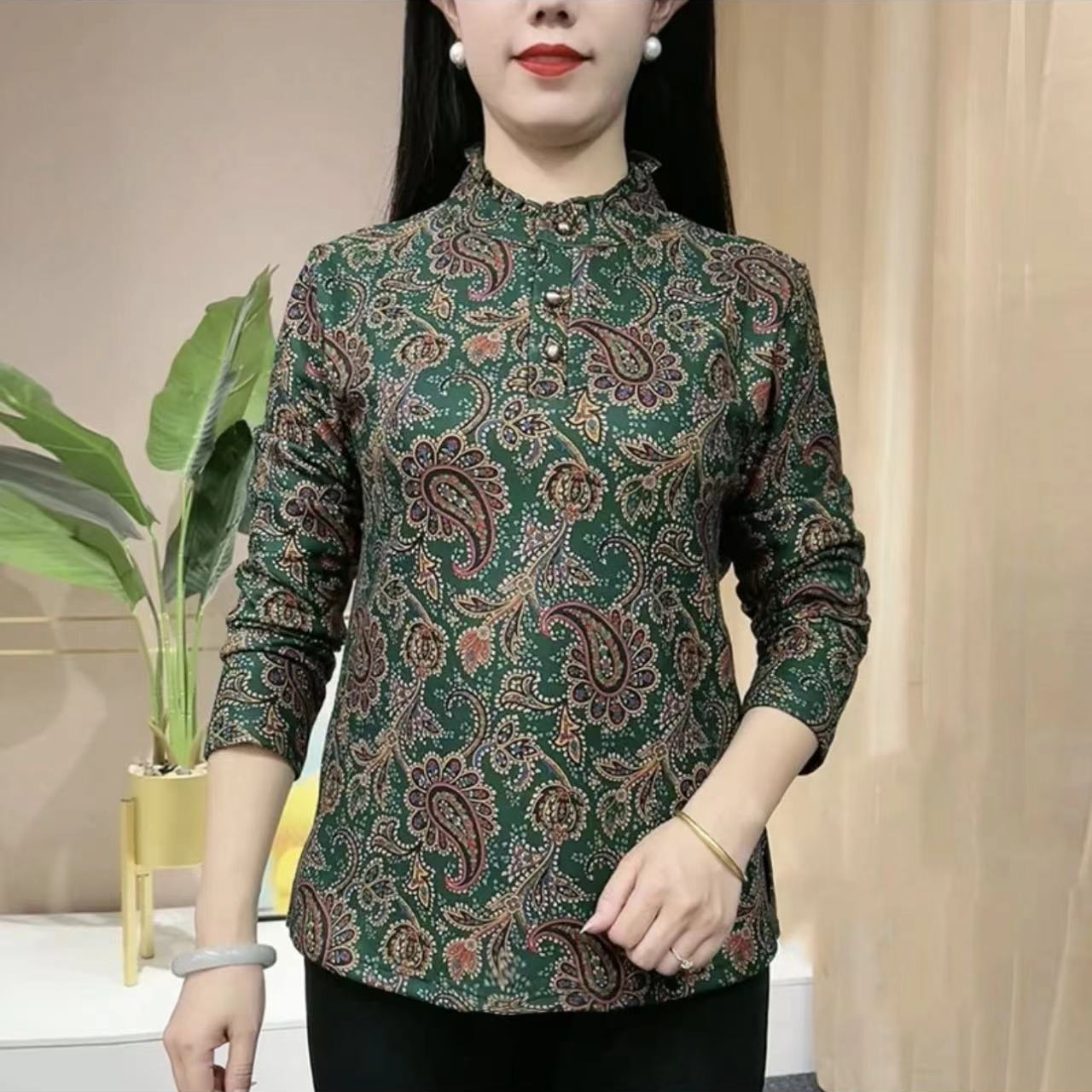 秋冬 时尚洋气女士长袖上衣 小衫 