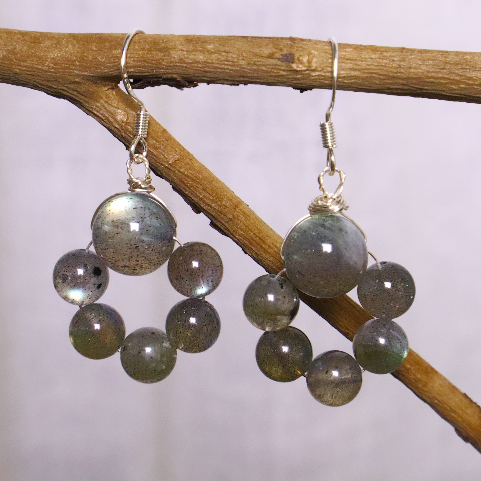 灰月光手作水晶耳环耳饰精品时尚百搭小众饰品