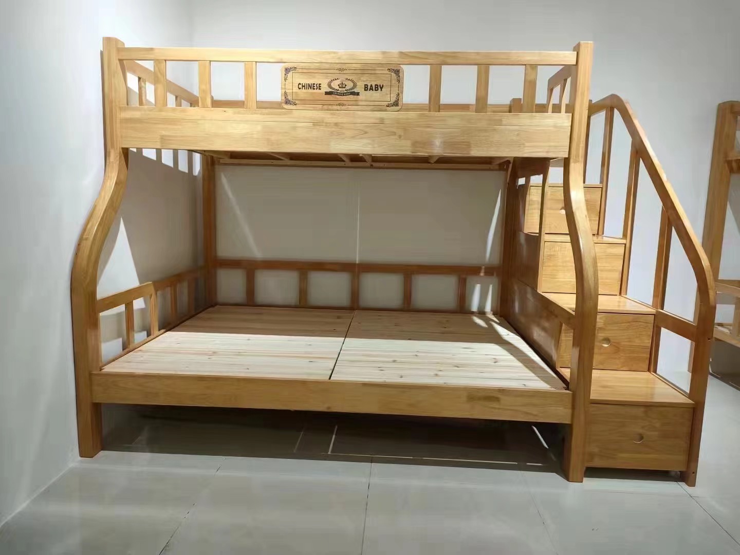 橡木实木儿童上下铺(需加购19号链接）