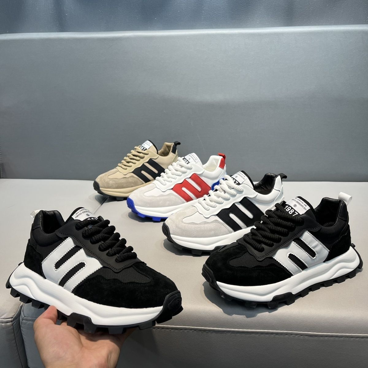 潮男颜值2023秋冬季时尚百搭舒适透气帅气潮款网红阿甘休闲运动鞋