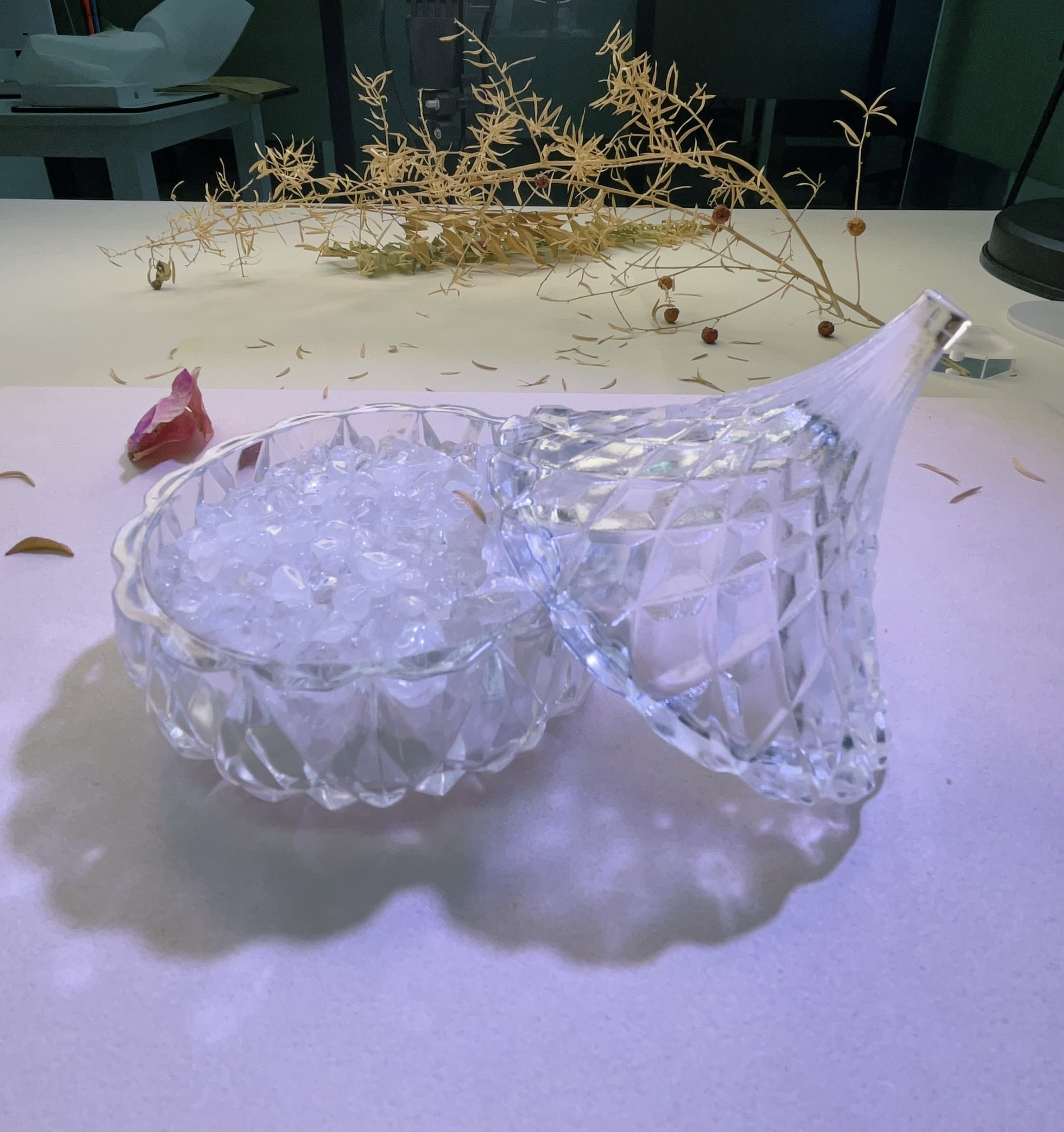 首饰盒/箱 白水晶碎石【消磁石】消磁碗套装收纳首饰盒