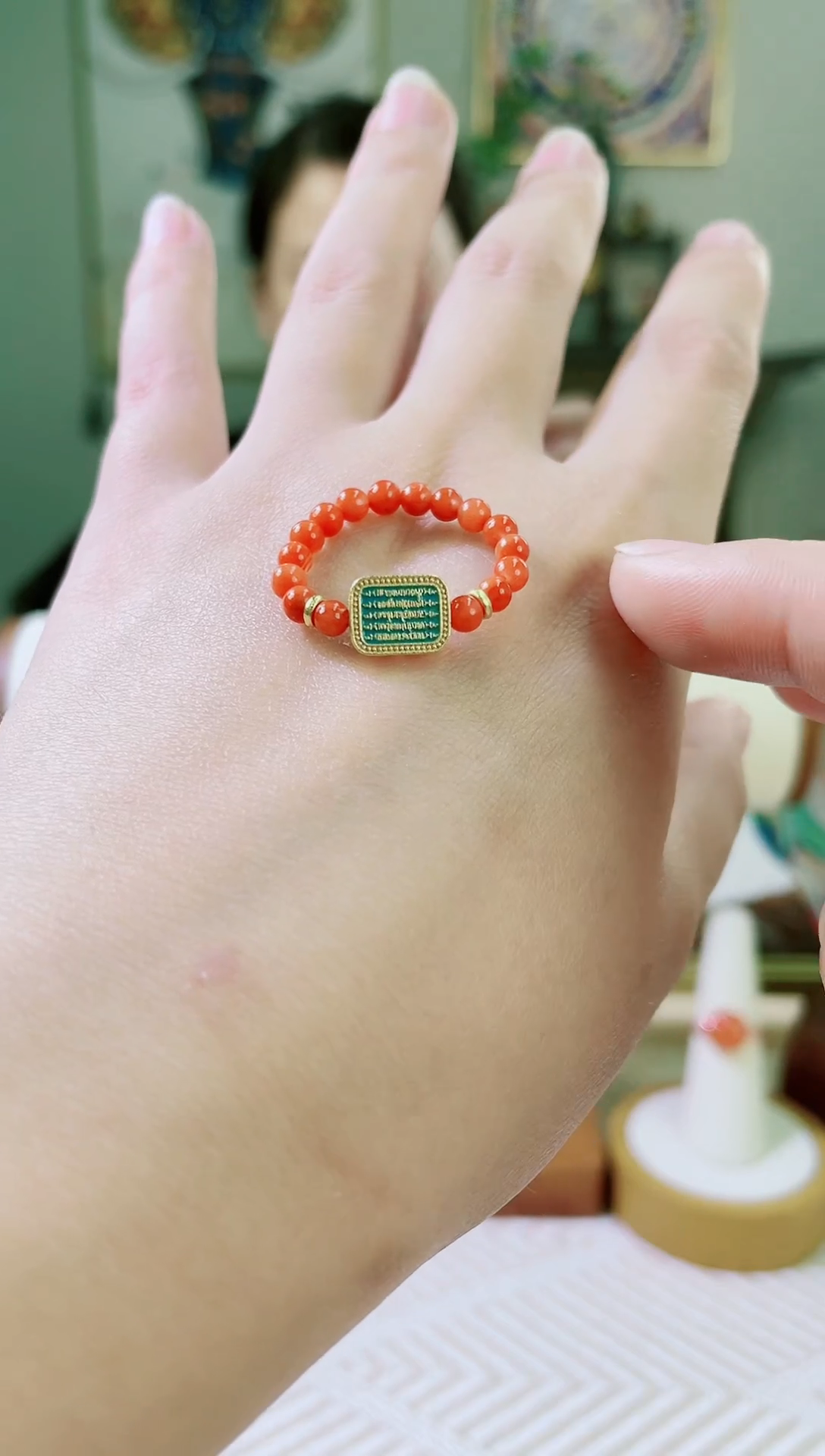 【闪购商品】南红玛瑙戒指银S925镶嵌南红五条戒子