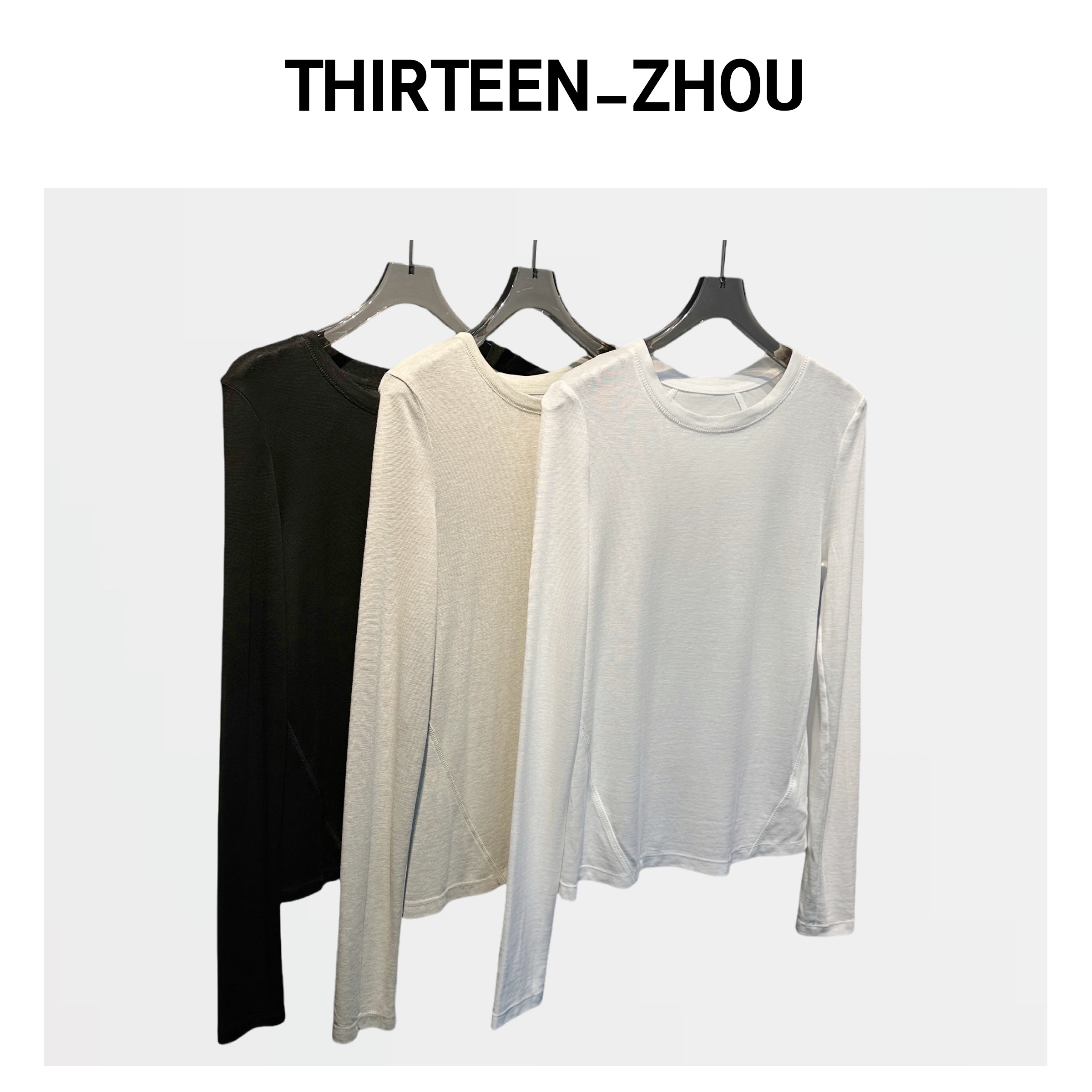 THIRTEEN_ZHOU 春夏必备小众设计简约面膜T纯色T恤 显瘦 时尚百搭