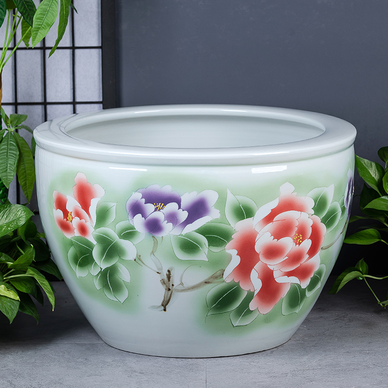 景德镇陶瓷摆件鱼缸流水器喷泉家用鱼缸大号客厅庭院鱼缸