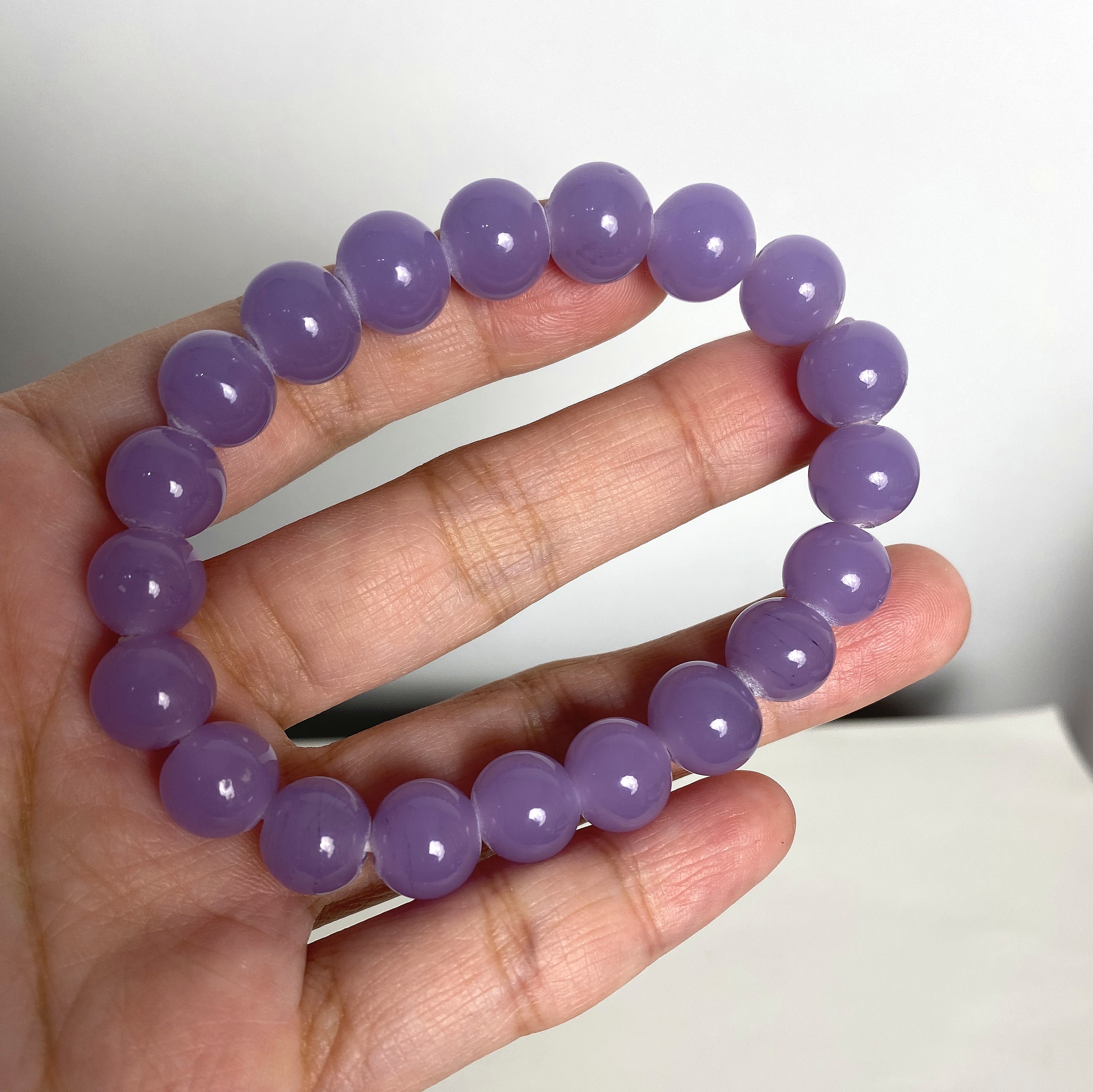 博山琉璃老珠子紫色珠串手串