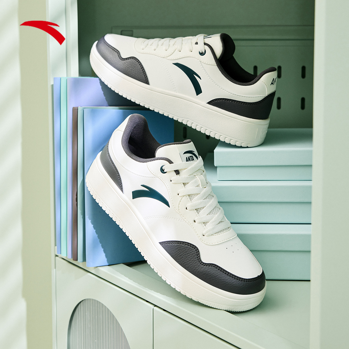 安踏小白鞋板鞋情侣情侣款2024新款休闲鞋厚底板鞋鞋低帮