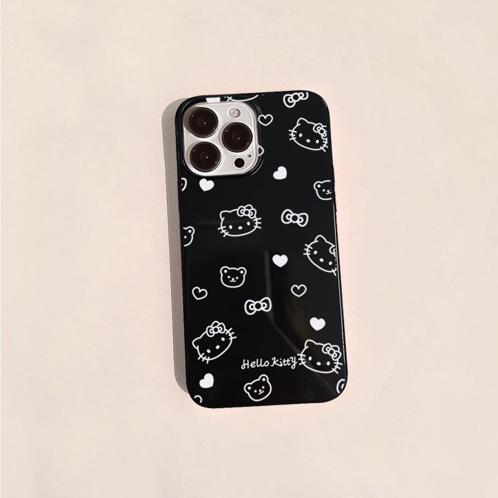 涂鸦猫咪适用iphone14手机壳网红苹果15promax新款12女11简约创意