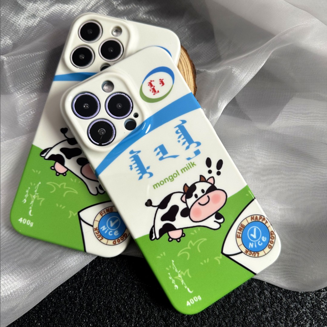 适用「苹果/华为/OPPO/VIVO/小米」草原奶牛蒙元素民族风手机壳