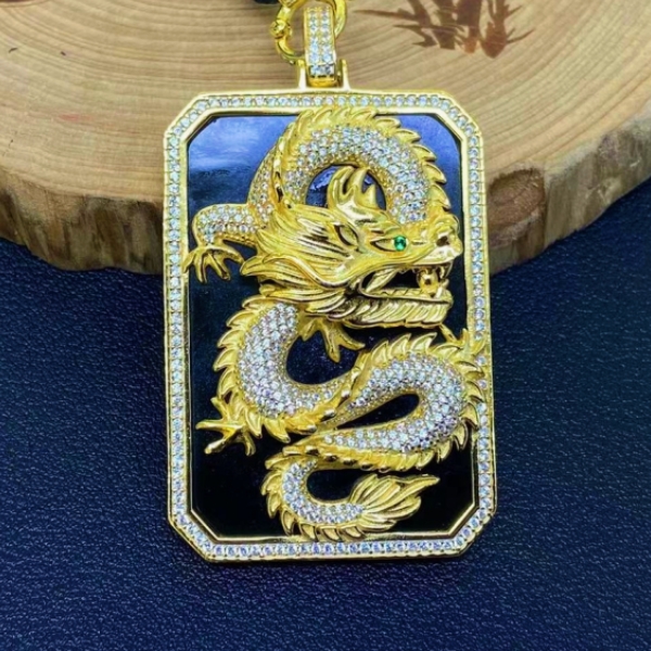 【玖凤楼黄金】龙牌S925银和田玉吊坠质检中心发货有证书