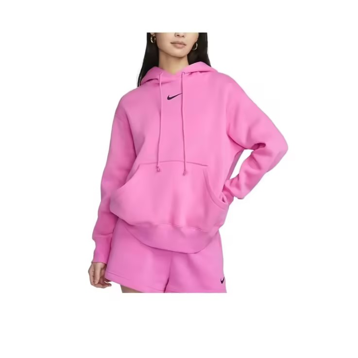 ★精选★Nike耐克女子粉色针织保暖休闲百搭运动套头帽衫DQ5861-675