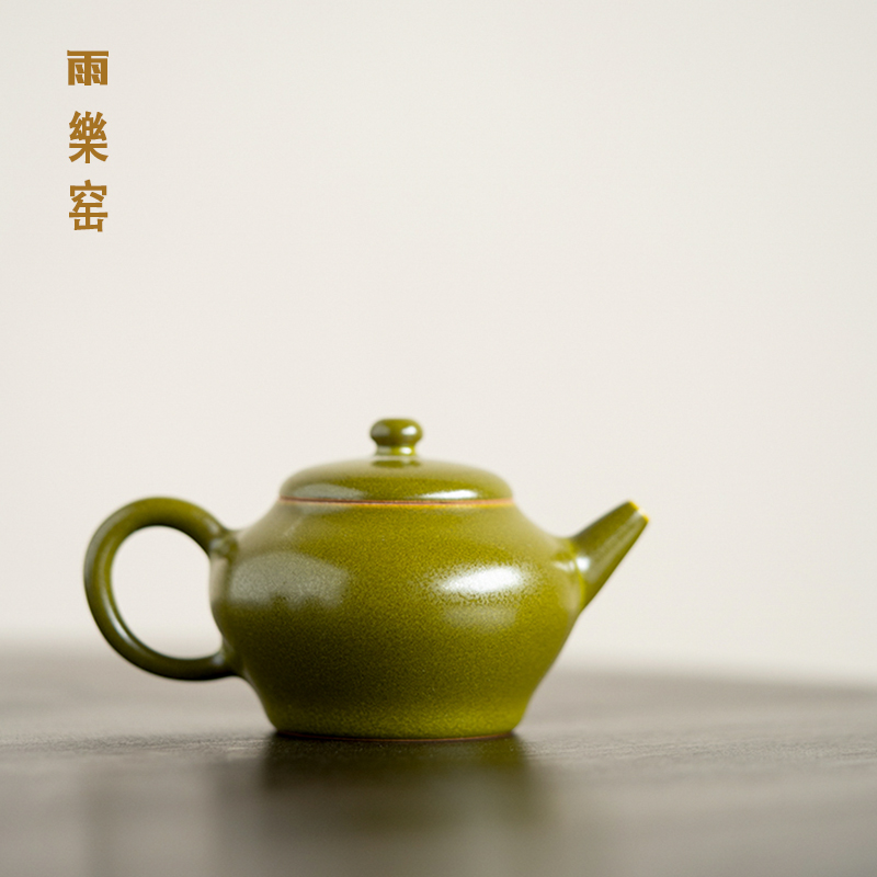 景德镇茶叶末色釉全手工水平壶