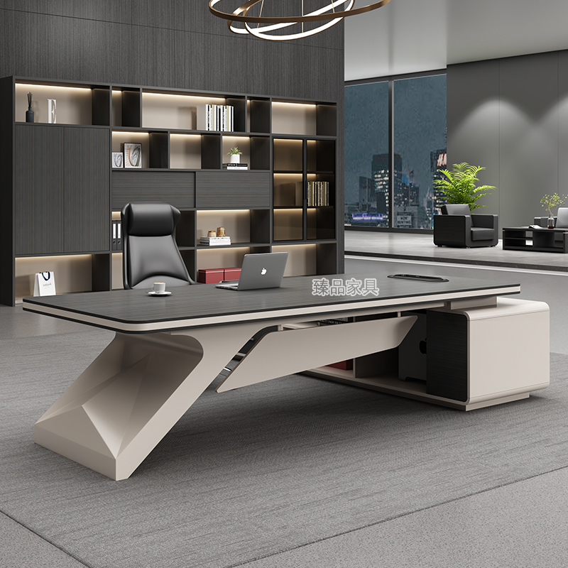 老板桌实木简约现代总裁桌大班台高档办公室办公桌办公桌老板桌