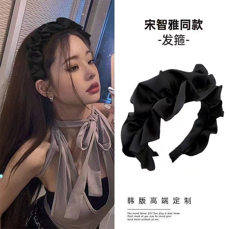 网红洗脸化妆法式网红压发2023高颅顶适合出门发箍女