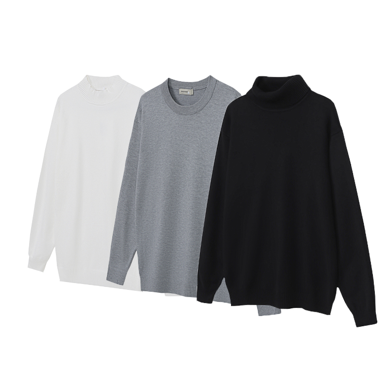 「Capeola」纯色高领毛衣男女同款宽松内搭加厚弹力针织打底衫