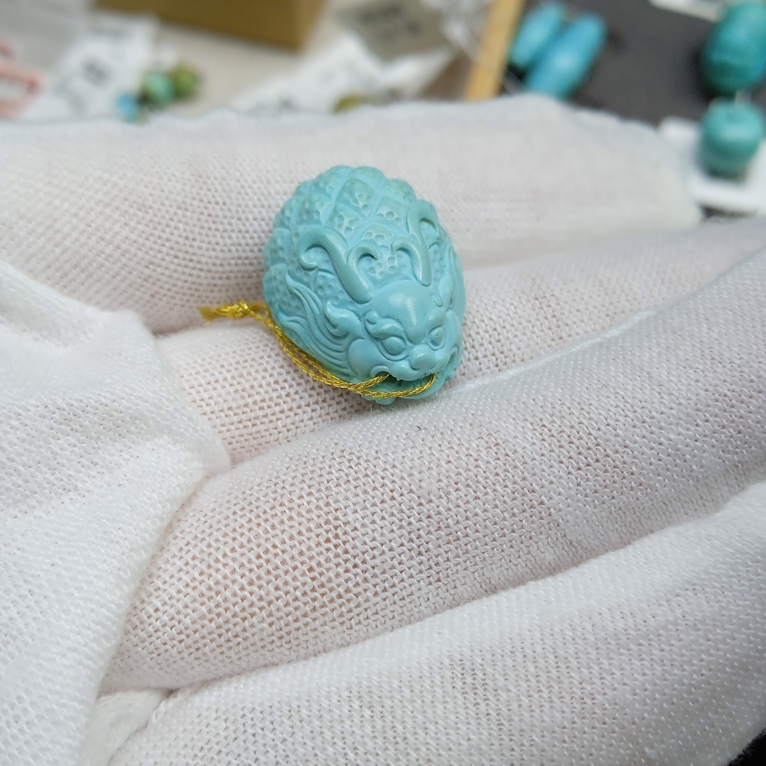 原矿绿松石配饰挂件15×19.6+10.6