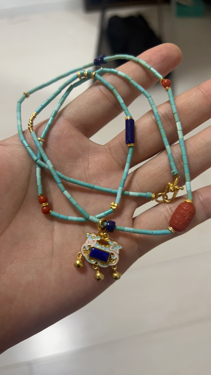 合金珐琅项链 项链编织手作长链烧蓝