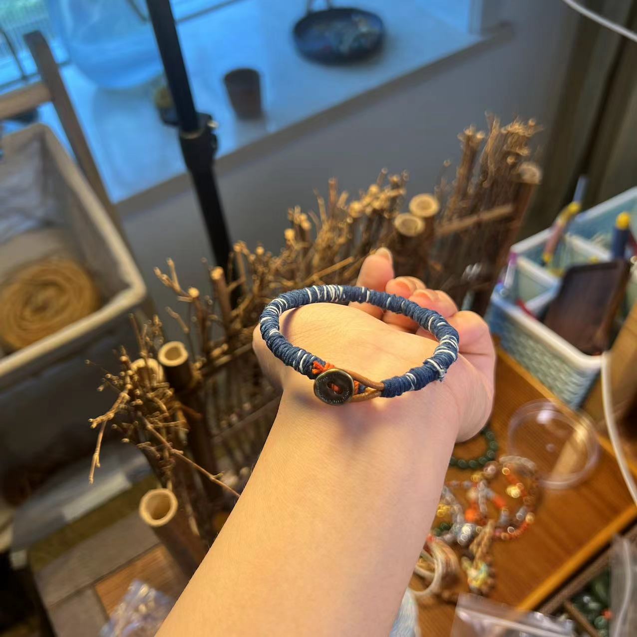 非金属布艺手链 蓝染（热销款）｜手工编织 藏式手绳 小众原创设计款