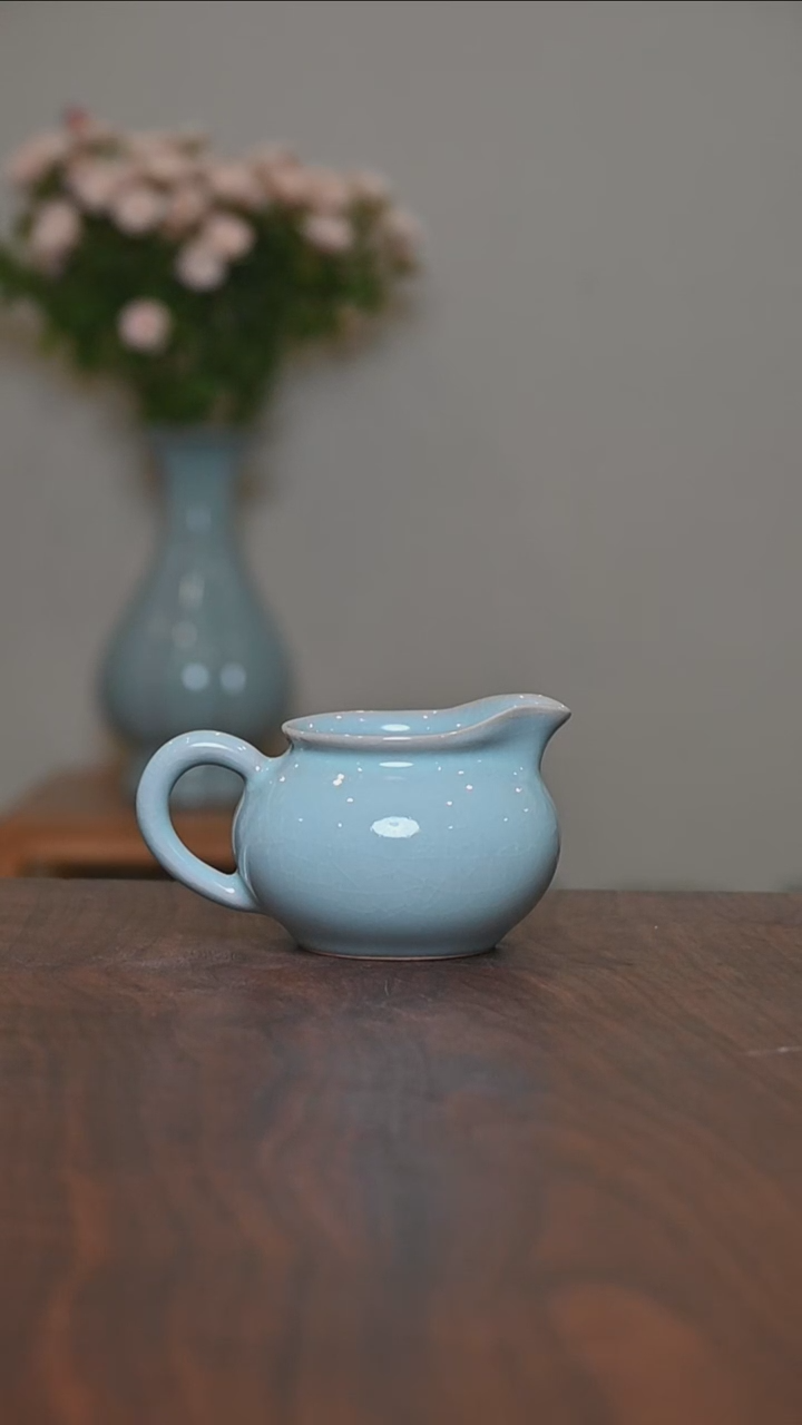 【闪购商品】杯#微瑕天青釉朱家汝窑款圆公道
